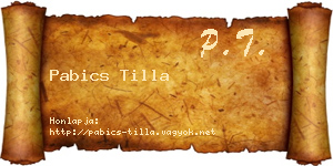 Pabics Tilla névjegykártya